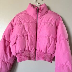 Zara Pink Puffer Jacket XS